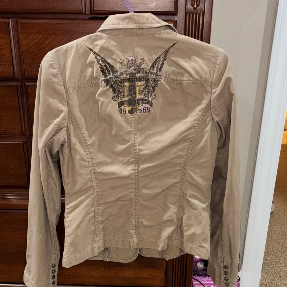 Buffalo David Bitton Tan Blazer with Floral Embroidery - Picture 10 of 14